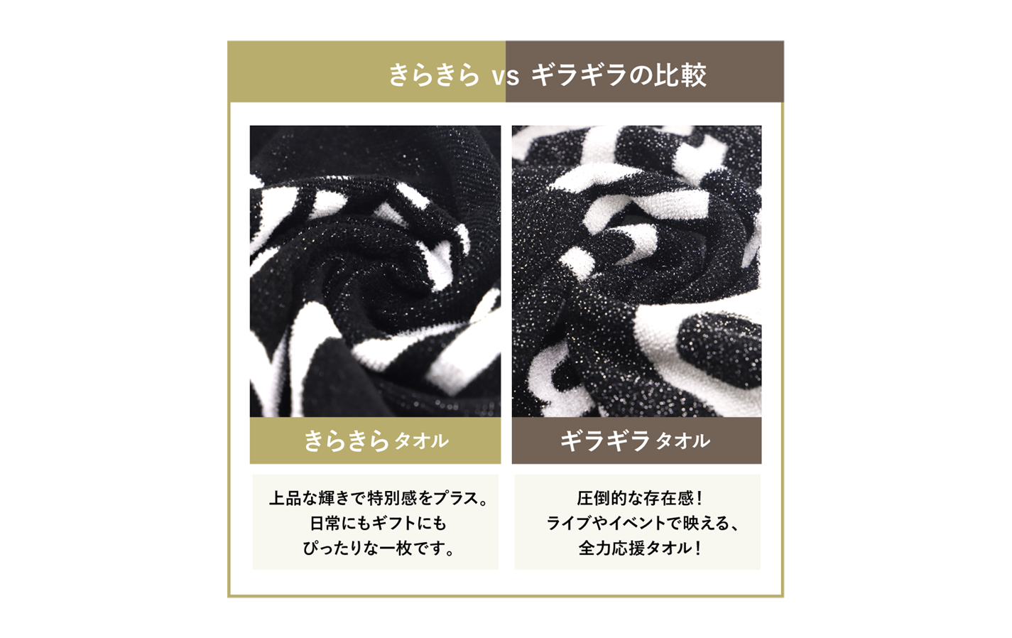 ギラギラタオル | オリジナルグッズ・ノベルティ製作ならラブエンタ